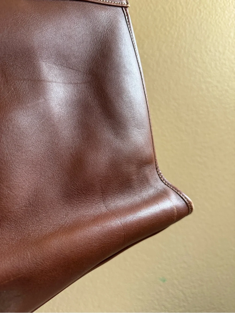 Vintage Coach Barclay Leather XL tote bag in Saddle Brown - Picture 7 of 16